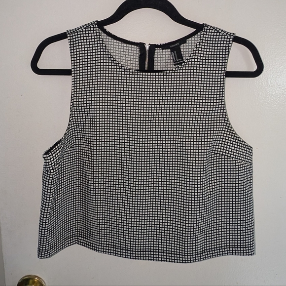 Forever21 grid print crop top size M - Picture 1 of 6